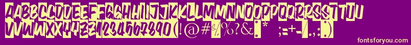 Aula402 Font – Yellow Fonts on Purple Background