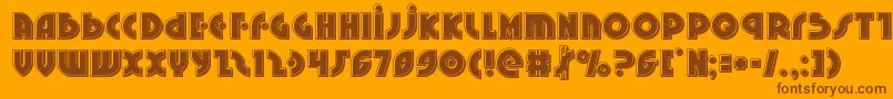 Neuralnomiconbevel-Schriftart – Braune Schriften auf orangefarbenem Hintergrund