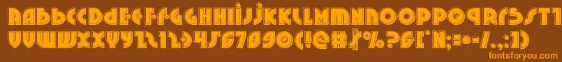 Neuralnomiconbevel-fontti – oranssit fontit ruskealla taustalla