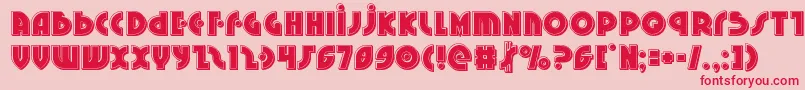 Neuralnomiconbevel-Schriftart – Rote Schriften auf rosa Hintergrund