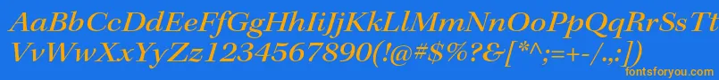 KeplerstdMediumextitsubh Font – Orange Fonts on Blue Background