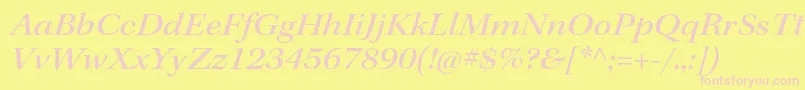 KeplerstdMediumextitsubh Font – Pink Fonts on Yellow Background