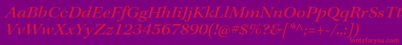 KeplerstdMediumextitsubh Font – Red Fonts on Purple Background