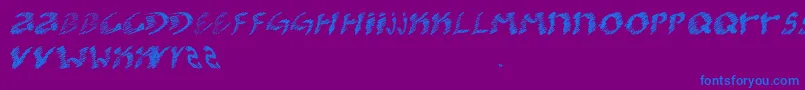 KoolerO-Schriftart – Blaue Schriften auf violettem Hintergrund