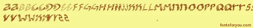 KoolerO-fontti – ruskeat fontit keltaisella taustalla