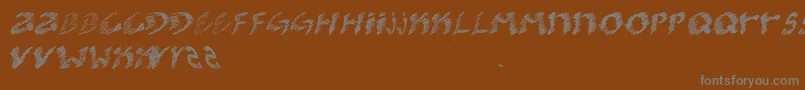 KoolerO-fontti – harmaat kirjasimet ruskealla taustalla