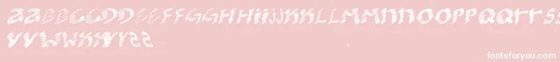 KoolerO-Schriftart – Weiße Schriften auf rosa Hintergrund