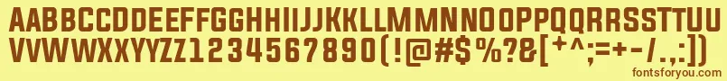 Evogria Font – Brown Fonts on Yellow Background