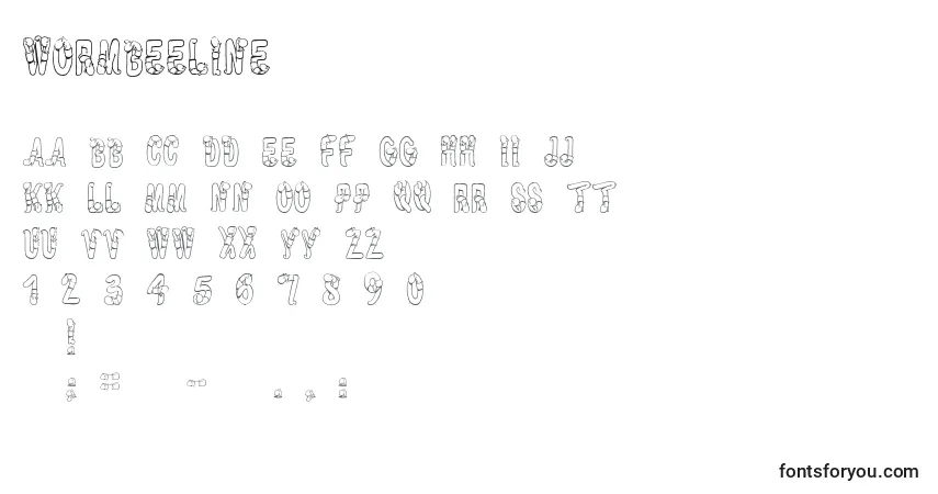Schriftart Wormbeeline – Alphabet, Zahlen, spezielle Symbole