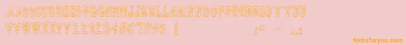 Wormbeeline-Schriftart – Orangefarbene Schriften auf rosa Hintergrund