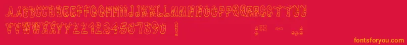 Wormbeeline Font – Orange Fonts on Red Background