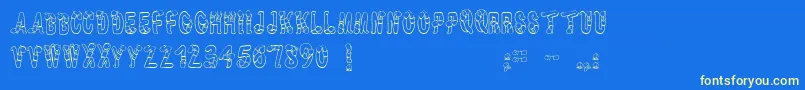 Wormbeeline Font – Yellow Fonts on Blue Background