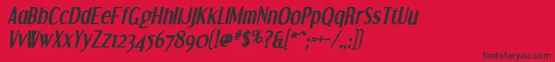 DreamOrphansBoldItalic Font – Black Fonts on Red Background