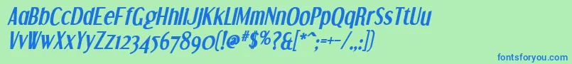 Шрифт DreamOrphansBoldItalic – синие шрифты на зелёном фоне