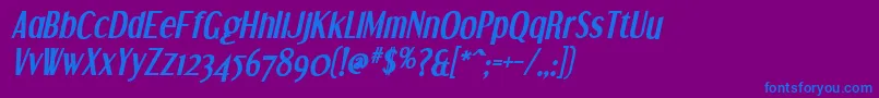 フォントDreamOrphansBoldItalic – 紫色の背景に青い文字