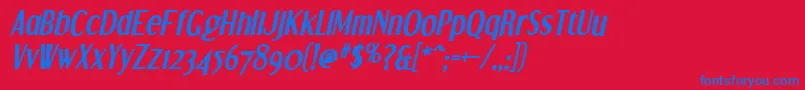 DreamOrphansBoldItalic Font – Blue Fonts on Red Background