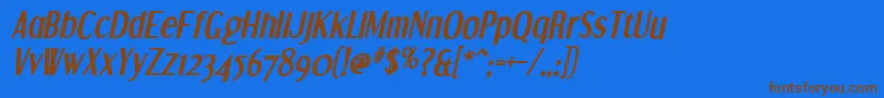 DreamOrphansBoldItalic Font – Brown Fonts on Blue Background