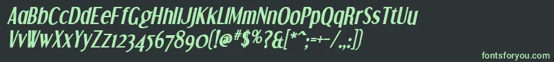 フォントDreamOrphansBoldItalic – 黒い背景に緑の文字