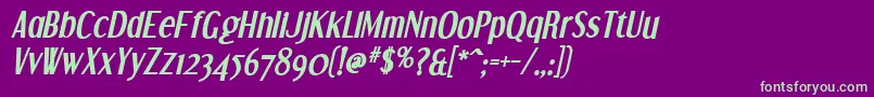 DreamOrphansBoldItalic-fontti – vihreät fontit violetilla taustalla