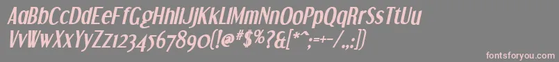 DreamOrphansBoldItalic-fontti – vaaleanpunaiset fontit harmaalla taustalla
