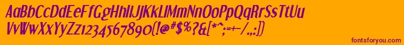 DreamOrphansBoldItalic Font – Purple Fonts on Orange Background