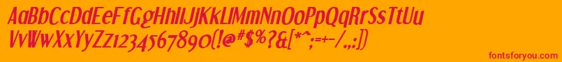 DreamOrphansBoldItalic Font – Red Fonts on Orange Background