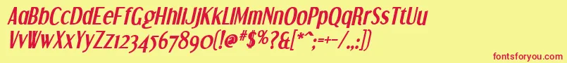 DreamOrphansBoldItalic Font – Red Fonts on Yellow Background