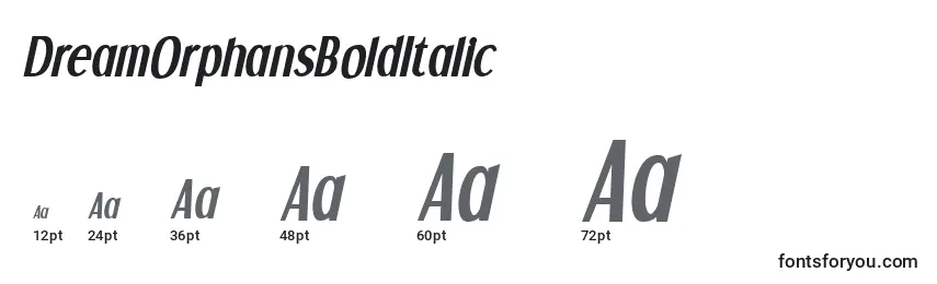 DreamOrphansBoldItalic Font Sizes