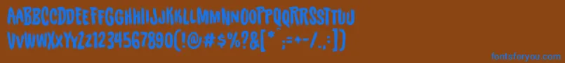 BuriedbeforebugsbbReg Font – Blue Fonts on Brown Background