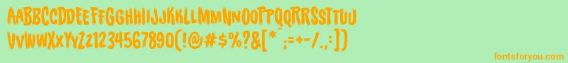 BuriedbeforebugsbbReg Font – Orange Fonts on Green Background