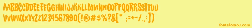 BuriedbeforebugsbbReg Font – Orange Fonts on Yellow Background