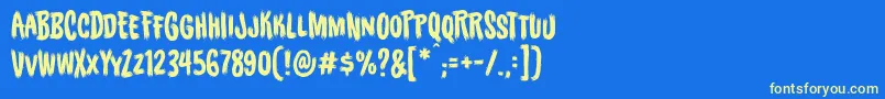 BuriedbeforebugsbbReg Font – Yellow Fonts on Blue Background