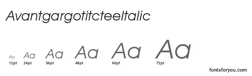 Размеры шрифта AvantgargotitcteeItalic