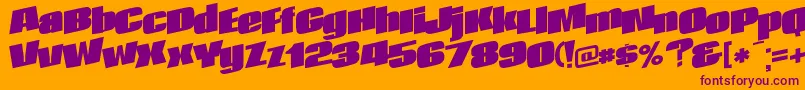 Police AfterRegularTtnorm – polices violettes sur fond orange
