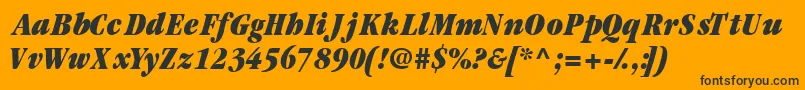 Garamondblackcondssk ffy-Schriftart – Schwarze Schriften auf orangefarbenem Hintergrund
