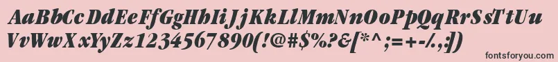 Garamondblackcondssk ffy-fontti – mustat fontit vaaleanpunaisella taustalla