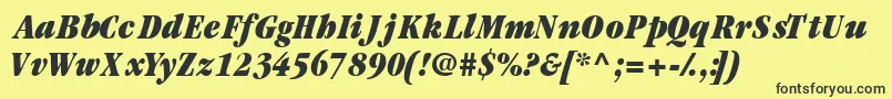 Garamondblackcondssk ffy-Schriftart – Schwarze Schriften auf gelbem Hintergrund