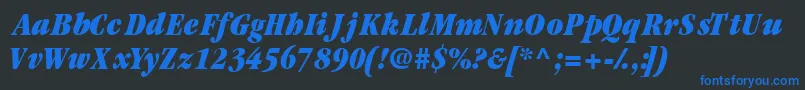 Garamondblackcondssk ffyフォントについての詳細 フォントGaramondblackcondssk ffy – 黒い背景に青い文字