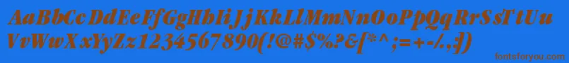 Garamondblackcondssk ffy Font – Brown Fonts on Blue Background