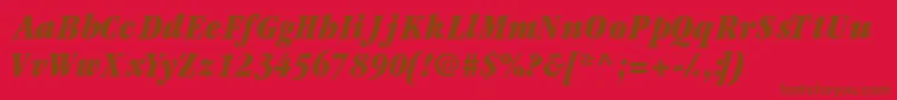 Garamondblackcondssk ffy-fontti – ruskeat fontit punaisella taustalla