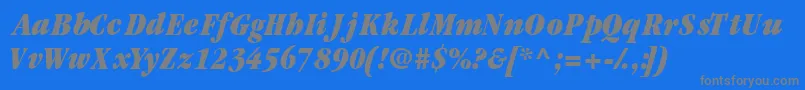 Garamondblackcondssk ffy-fontti – harmaat kirjasimet sinisellä taustalla