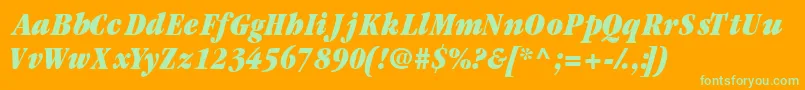 Garamondblackcondssk ffy Font – Green Fonts on Orange Background