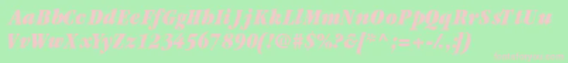 Garamondblackcondssk ffy-fontti – vaaleanpunaiset fontit vihreällä taustalla