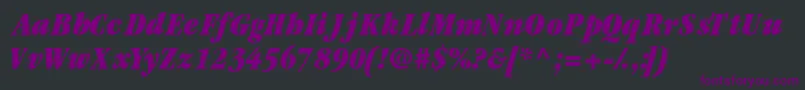 Шрифт Garamondblackcondssk ffy – фиолетовые шрифты на чёрном фоне