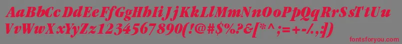 Garamondblackcondssk ffy Font – Red Fonts on Gray Background