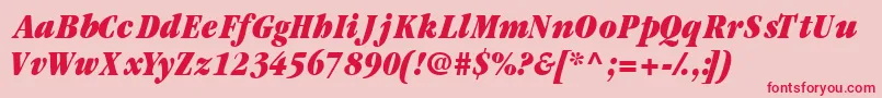 フォントGaramondblackcondssk ffy – ピンクの背景に赤い文字