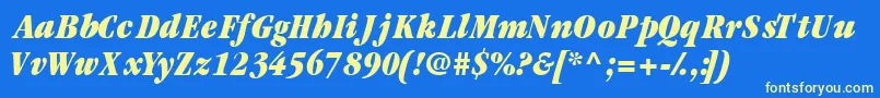 Garamondblackcondssk ffy Font – Yellow Fonts on Blue Background