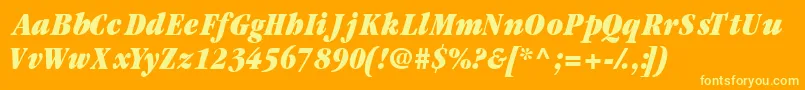 Шрифт Garamondblackcondssk ffy – жёлтые шрифты на оранжевом фоне