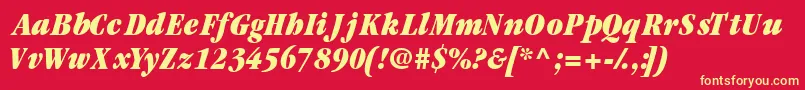 Garamondblackcondssk ffy Font – Yellow Fonts on Red Background