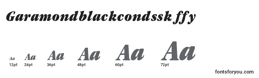 Размеры шрифта Garamondblackcondssk ffy